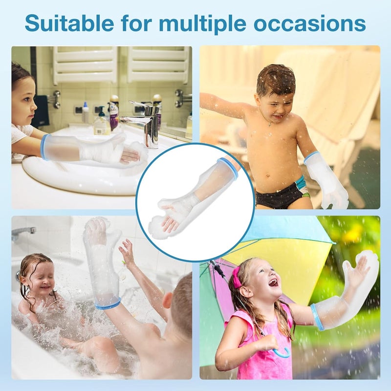 Qinaoco Waterproof Cast Cover Arm Kids, Teen Short Arm Cast Protector for Shower, Shower Sleeve for Arm Cast Bag, Arm Cover for Showering After Surgery Comfortable Watertight Seal Reusable - Image 3